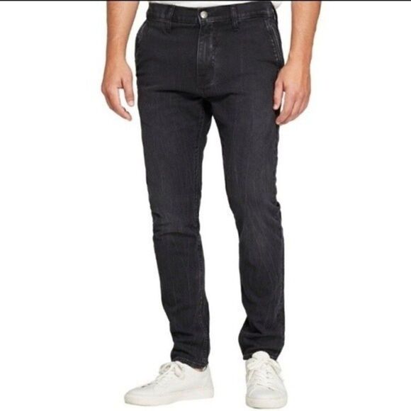 𝅺GOODFELLOW Men Taper Fit Jeans Black Wash Size 30 x 30 - Picture 1 of 13
